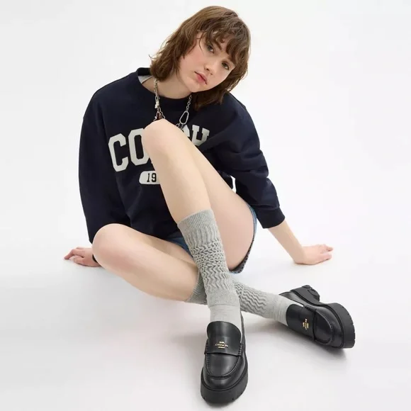 Coach Ruthie black leather chunky platform loafers - Picture 14 of 14